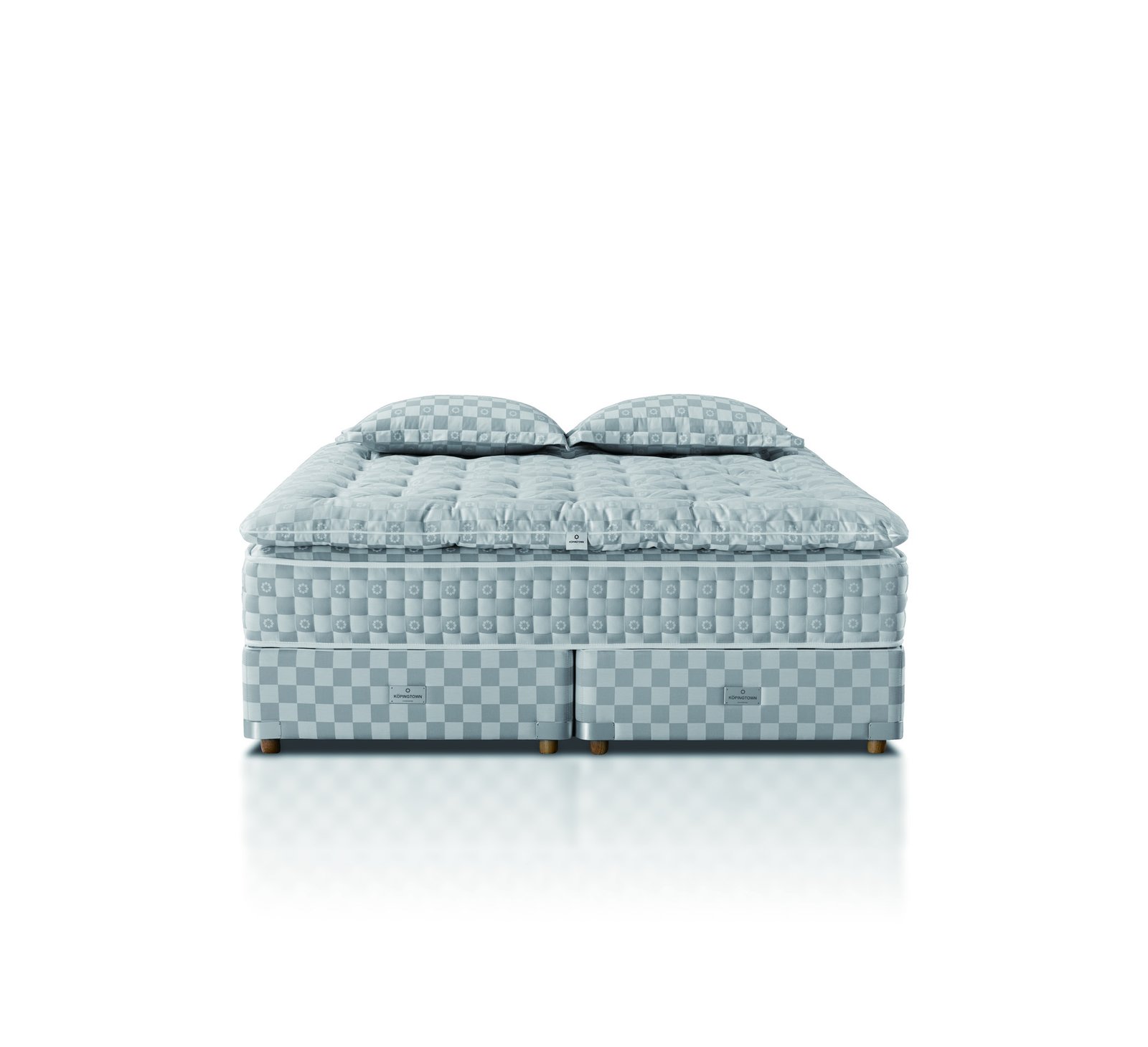 KÖPINGTOWN handcrafted mattress in blue check fabric
