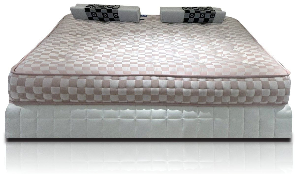 Diamond Lattice handcrafted mattress in pink lyocell ticking