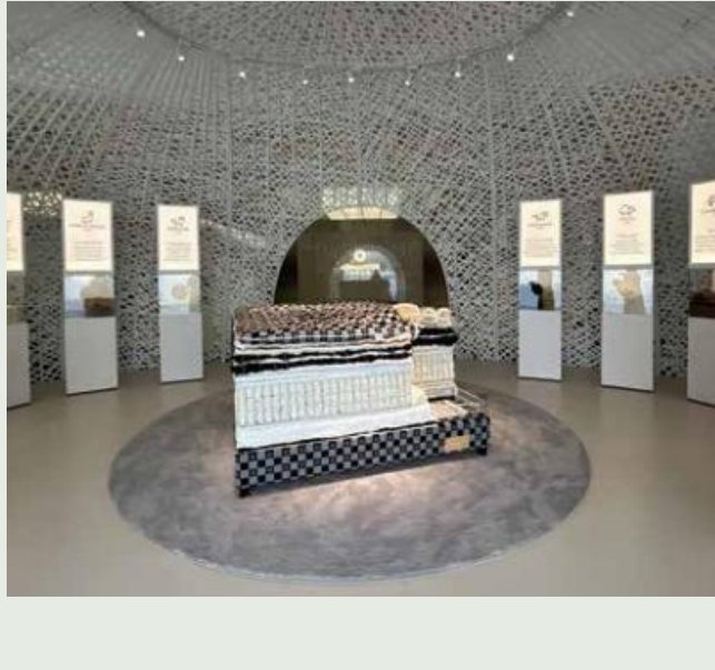 The dome hall of the KÖPINGTOWN flagship sleep-experience showroom